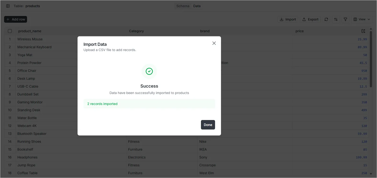 אישור הצלחת הייבוא