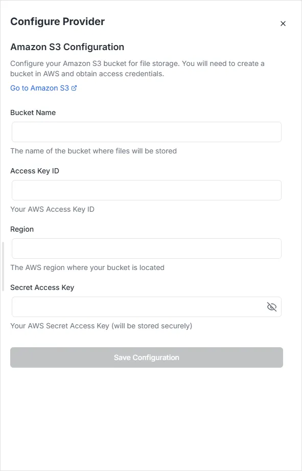 תצורת Amazon S3